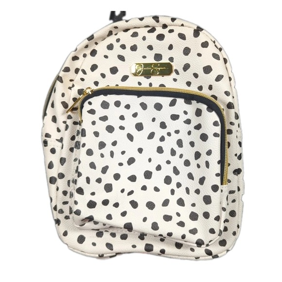 Jessica Simpson Camille Backpack Purse Snow Leopard Animal Print Vegan Leather - Picture 1 of 9